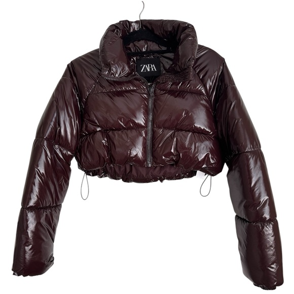 NWT ZARA CROPPED PUFFER JACKET COAT SZ M - Picture 1 of 6